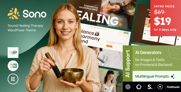 Sono - Sound Healing Therapy WordPress Theme