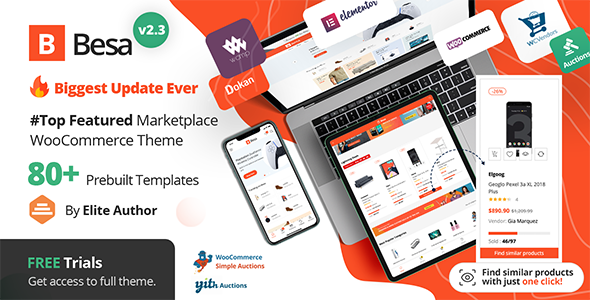 Besa - Elementor Marketplace WooCommerce WordPress Theme