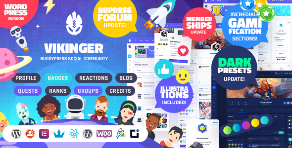 Vikinger - BuddyPress and GamiPress Social Community WordPress Theme