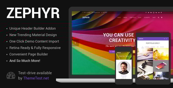Zephyr - Material Design WordPress Theme