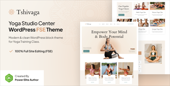 Tshivaga – Yoga Studio & Training Center FSE WordPress Theme