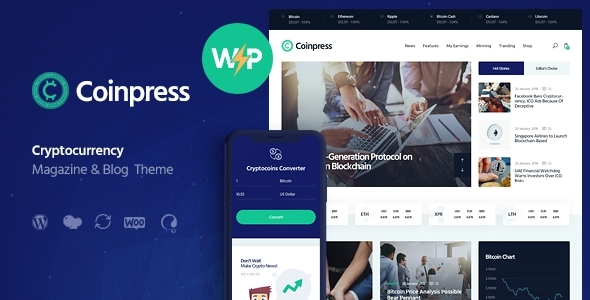 Coinpress - ICO Cryptocurrency Magazine & Blog WordPress Theme
