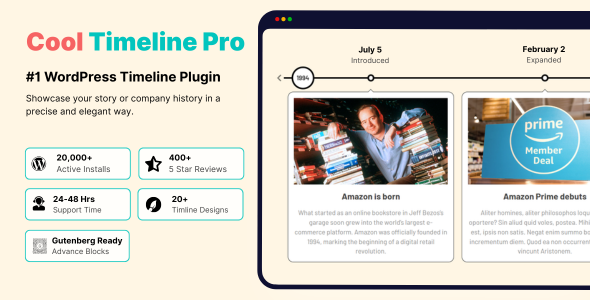 Cool Timeline Pro - Horizontal & Vertical Timeline WordPress Plugin