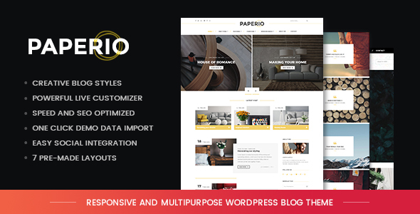 Paperio - Responsive and Multipurpose Blog WordPress Theme