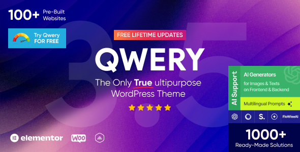 Qwery - Multi-Purpose Business WooCommerce WordPress Theme + ChatGPT