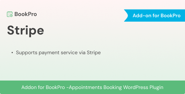 Stripe Payment Add-on for BookPro  WordPress Plugin