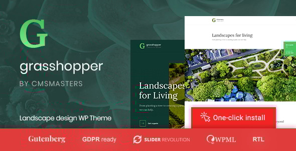 Grasshopper - Landscape Design and Gardening Services WordPress Theme