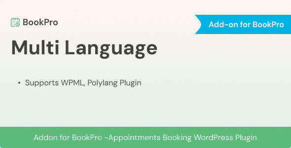 Multi Language Add-on for BookPro WordPress Plugin