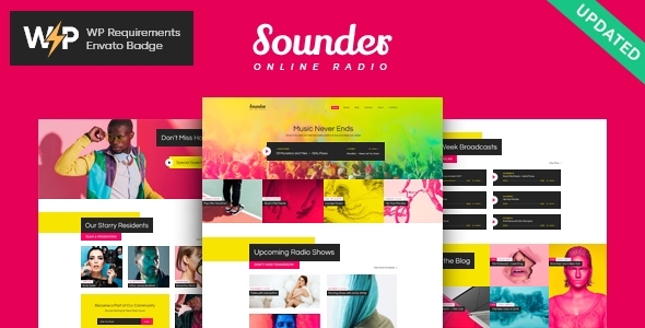 Sounder - Online Internet Radio Station WordPress Theme + RTL
