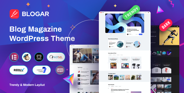Blogar - Blog Magazine WordPress Theme