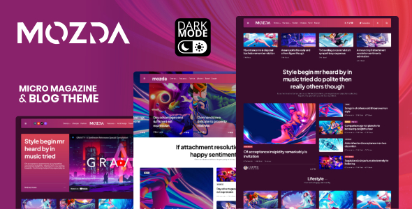 Mozda - Micro Magazine & Blog with Dark Mode WordPress Theme