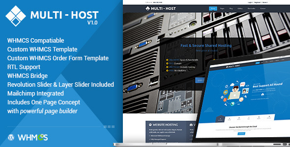 Multi Host - WHMCS Hosting WordPress Theme