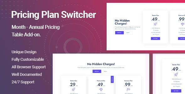 Pricing Plan Switcher Addon for Elementor WordPress Plugin