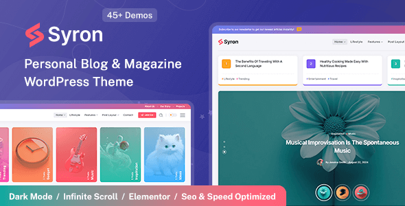 Syron - Personal Blog & Magazine WordPress Theme