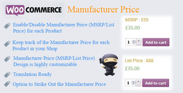 Manufacturer Price - WooCommerce WordPress Plugin